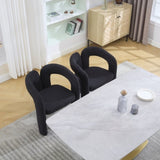 COOLMORE Contemporary Designed Velvet Fabric Upholstered Accent/Dining Chair /Barrel Side Chairs W395P224763