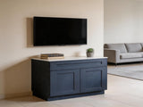 33" Navy Blue Shaker Wall Cabinet Solid Wood with 2 Adjustable Shelves Ready-to-Assemble for T2950P511192