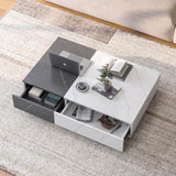 ZNTS Modern style black and white coffee table with two storage spaces W1320P193296