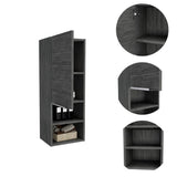 Mila Bathroom Cabinet, Two Interior Shelves, Two External Shelves, Single Door Cabinet -Smokey Oak B20091952