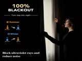 2pcs light grey 100% blackout curtains with snap-on top, suitable for hanging use. They have 04221265