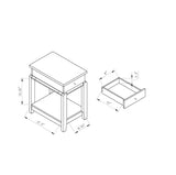 Chair Side End Table with One Drawer and Bottom Shelf, Accent Table White Oak B107131292