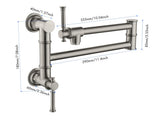 Wall mounted Filler Faucet, Modern Brass Filler Two-Attachment Wall Mount Folding Kitchen 43078982