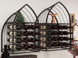Sailboat Shaped Wine Cabinet Rack, 2 Piece Display Rack, Freestanding Wine Cabinet with Bottle 87501712