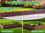 12PCS Stone Effect Garden Edging Flexible Landscape Border Fence PP Weather Resistant Decorative 13577149