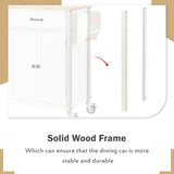 Kitchen Island Cart with Solid Wood Top and Locking Wheels,54.3 Inch Width,4 Door Cabinet and Two WF286911AAW