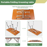 46 Inch Foldable Dog Grooming Table for Home with Adjustable Arm, Noose, Non-Slip Surface, and T3210P293739