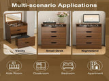 3-in-1 Vanity Desk with Lighted Mirror & Stool, Flip Top Makeup Dressing Table, Compact Storage for 29993519