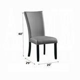 Modern Upholstered Side Chairs 2pc Set, Gray Synthetic Leather Nailhead Trim Black Legs Wooden B2741P336522