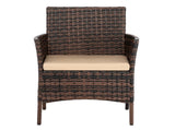 2pcs Arm Chairs 1pc Love Seat & Tempered Glass Coffee Table Rattan Sofa Set Brown Gradient 57903633