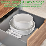 17Pcs Nonstick Cookware Set Induction Kitchen Pots And Pans Set With Detachable Handles Fast Even 61221687