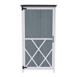 54" Two-Tone Storage Shed - Gray & White Design with Sloped Roof & 5 Compartments N769P282381G