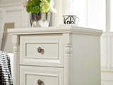 Farmhouse Style 3 Drawer Sofa Side Table Charging Pedestal, Tall Rustic Wood Square Nightstand W2393P324436