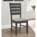Grey and Dark Grey Padded Seat Side Chairs B062P145630