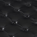 Large square storage ottoman with wooden legs, Upholstered button tufted coffee table with nail W2186142958