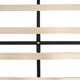 Twin Size Upholstered Platform Bed Frame with Modern Button Tufted Linen Fabric Headboard, No Box W311P195304