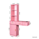 Pink modern simple hair desk, multi-layer storage space W33163007
