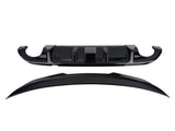 Trunk Spoiler&Rear Diffuser Bump fit for Infiniti Q50 2014-2017 Gloss Black LED ABS 81082664