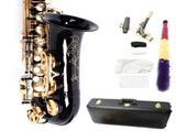 Be Brass Carving Pattern Pearl White Shell Button Saxophone with Strap Black 68095818