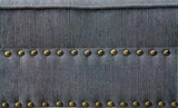 Gray Fabric Chaise / Bench Nailhead Trims Pillow Plush Comfort 1pc Chaise Living Room Furniture B011P305692