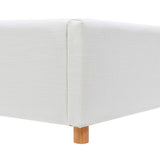 Miramar Queen Cushion-Back Headboard Platform Bed Frame, Antique White Polyester B2719P238241