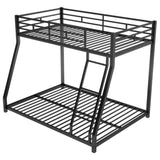 ZNTS Metal Floor Bunk Bed, Twin over Full,Black 45259317