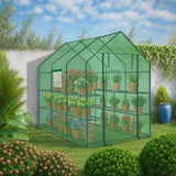 Large Walk-in Greenhouse with PE Cover & Side Windows, 12-Shelf Indoor Outdoor Portable Greenhouse 56817319