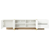 Luxury Fluted TV Stand for TVs Up to 80'', Modern Entertainment Center with Storage Cabinets & 43959037