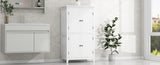 Elegant Bathroom Floor Storage Cabinet, Bathroom Storage Unit, Freestanding Cabinet with 4 Doors, N725P188461K