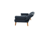 Navy Polyfiber 1pc Adjustable Sofa Living Room Furniture Solid wood Legs Plush Couch HS00F8517-ID-AHD