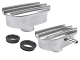 Finned Oval Polished Aluminum Valve Cover Breather & PCV Valve Combo for 1-1/4" Hole 20479164