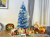 6FT Artificial Christmas Tree - 520 Branch Tips, Blue/Pencil Shape Design, Eco-Friendly PVC Sturdy 93421886