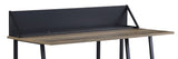 Rustic Oak and Black 2-Shelf Writing Desk with H-Shaped Base B062P209210