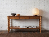 47.2'' Solid Wood Console Table for Entryway,2-Tier Wooden Sofa Table Behind Couch with Vintage W2263P510695