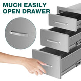 14"x20"x23" Three-layer Drawer cabinets for outdoor kitchens or courtyards W3167P303254