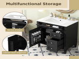 30'' Bathroom Vanity with Top Sink, Modern Bathroom Storage Cabinet with 2 Drawers and a Tip-out N710P250194B
