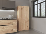 Buxton Rectangle 2-Door Storage Tall Cabinet Light Oak and Black Wengue B06280490