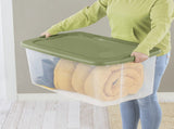 (2 pack) EZ Carry 120 Quart Extra-Large Storage Bin, Clear Plastic Storage Container with Full-Grip 18463901