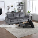 UNITED WE WIN Sofa for three, solid wood frame, Chenille fabric, side pocket, with two cup holders, W1568142738