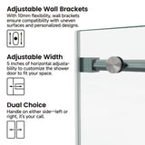 60*66" Fixed & Sliding Shower Door, Round Tube Hardware, Clear Glass Shower Door, 3/8 SGCC 93783804
