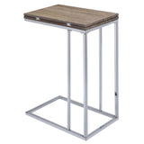 Weathered Oak and Chrome Side Table B062P181354