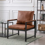 ZNTS Furniture,Modern Faux Leather Accent Chair with Black Powder Coated Metal Frame, Single Sofa for 77450041