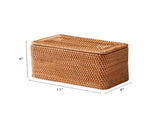 Brown Rattan Organizer Basket with Lid 71232837