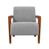 Ultra-Modern Accent Chair Gray Fabric Foam Seat Cushion Solid Wood Luxury Living Room Furniture 1pc B011P308550