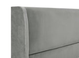 Rozitta Gray Velvet Wingback Platform Bed, Queen T2574P198391