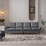 104.5"Modern Sectional Technical leather L-Shaped Sofa Couch with Convertible Ottoman 68276299