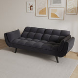 57 "black sofa Soft two armrests throw pillow pillow comfortable fit apartment bedroom small space W1658135106