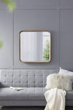 32"x32" Square Mirror with Wood Frame, Wall Mirror for Living Room Bathroom Entryway W2078126453