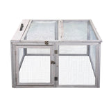 ZNTS Folding Rabbit Hutch with Roosting Bar, Wood Collapsible Guinea Chick Run, Outdoor Bunny Cage, W2181P152980