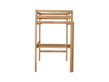 Twin High Loft Bed, Rubber Wood Loft Bed with Safety Guardrail, built-in desk, ladder,White Oak W504P206980